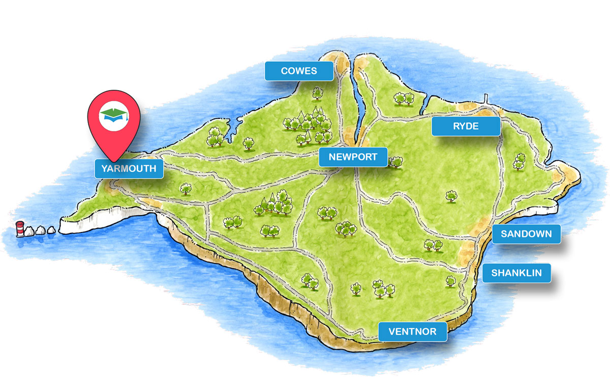 School trip Isle of Wight location map for Isle Of Wight Reptilarium